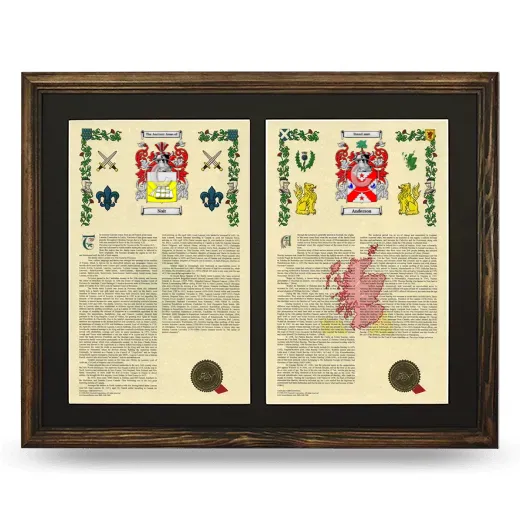Double Armorial History Framed- Brown