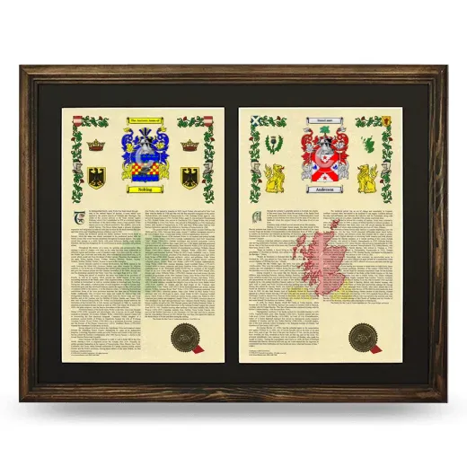 Double Armorial History Framed- Brown