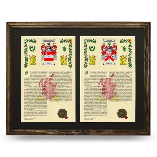 Double Armorial History Framed- Brown