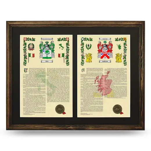 Double Armorial History Framed- Brown