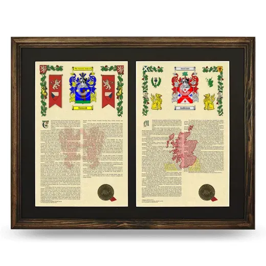 Double Armorial History Framed- Brown