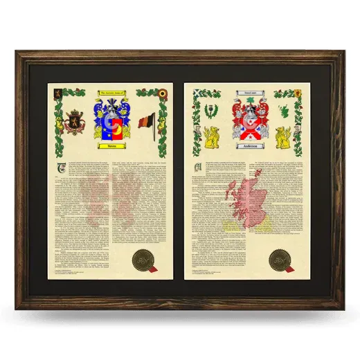 Double Armorial History Framed- Brown
