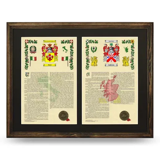 Double Armorial History Framed- Brown