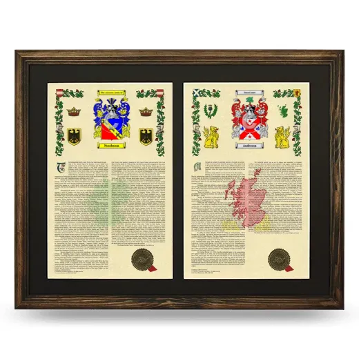 Double Armorial History Framed- Brown
