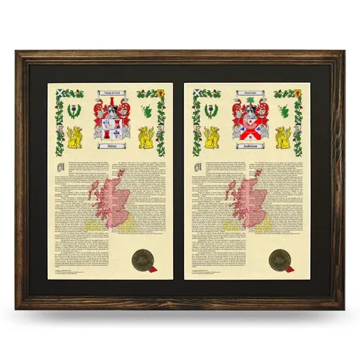 Double Armorial History Framed- Brown