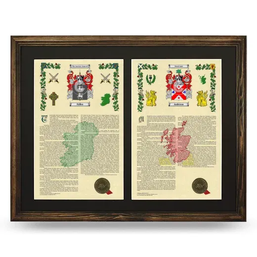 Double Armorial History Framed- Brown