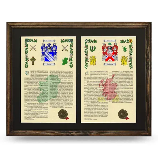 Double Armorial History Framed- Brown