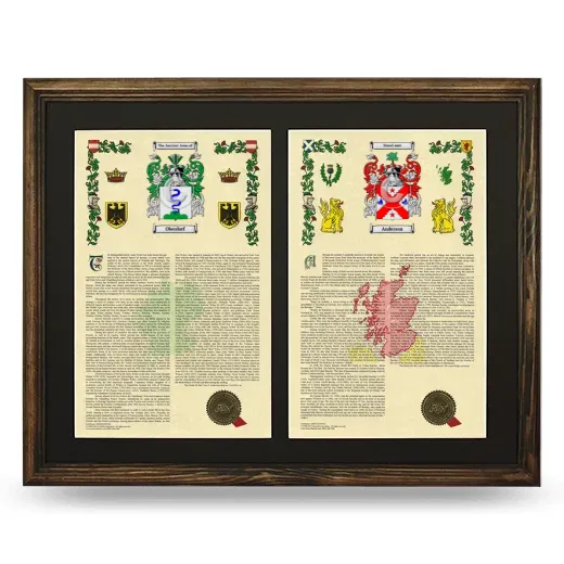 Double Armorial History Framed- Brown