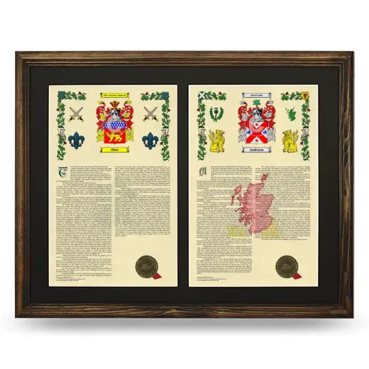 Double Armorial History Framed- Brown