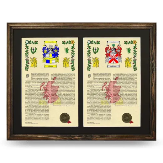 Double Armorial History Framed- Brown