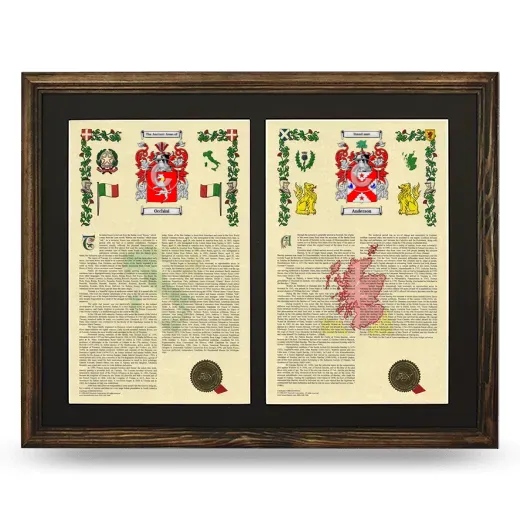 Double Armorial History Framed- Brown