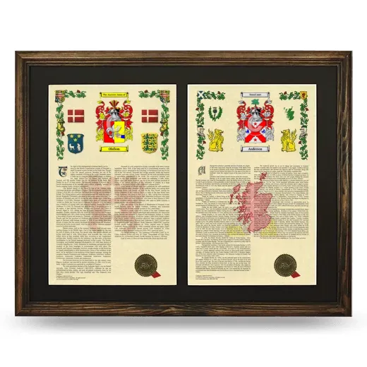 Double Armorial History Framed- Brown