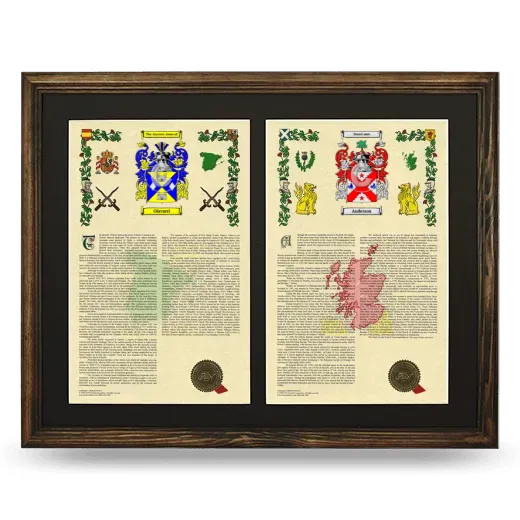 Double Armorial History Framed- Brown