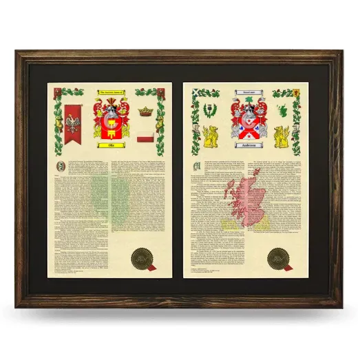 Double Armorial History Framed- Brown