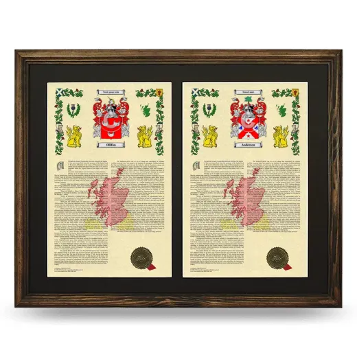 Double Armorial History Framed- Brown