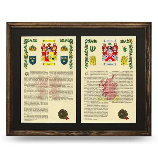 Double Armorial History Framed- Brown