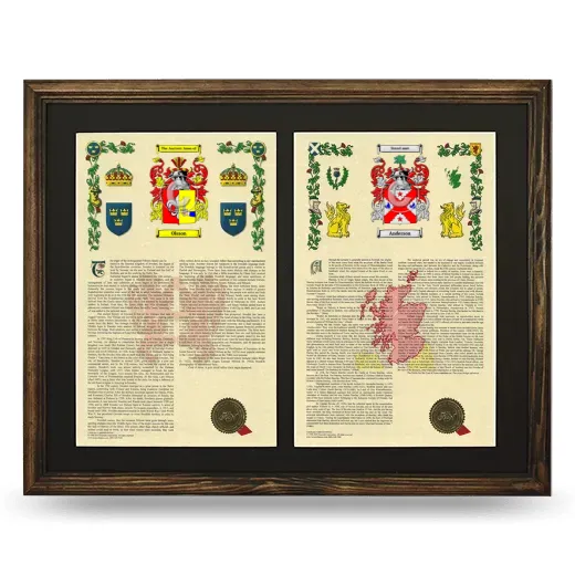 Double Armorial History Framed- Brown
