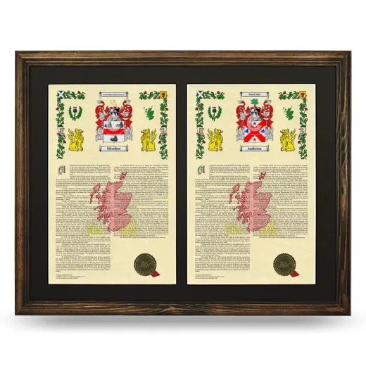 Double Armorial History Framed- Brown