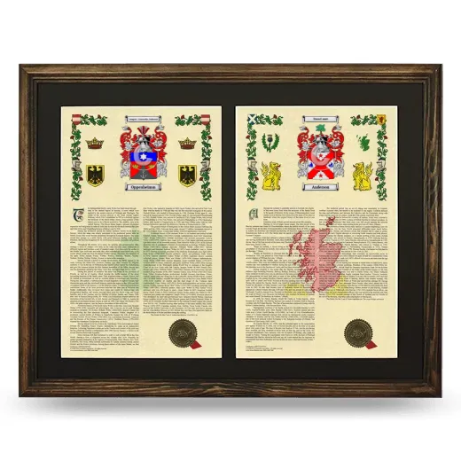 Double Armorial History Framed- Brown