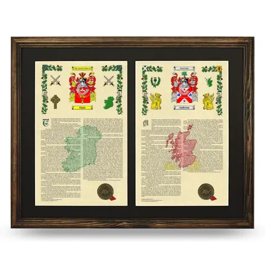 Double Armorial History Framed- Brown