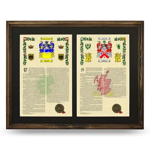 Double Armorial History Framed- Brown