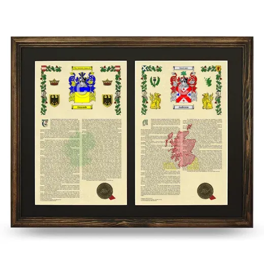 Double Armorial History Framed- Brown