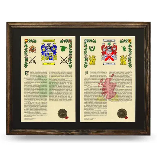Double Armorial History Framed- Brown