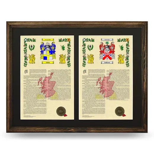 Double Armorial History Framed- Brown