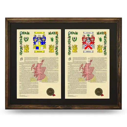 Double Armorial History Framed- Brown