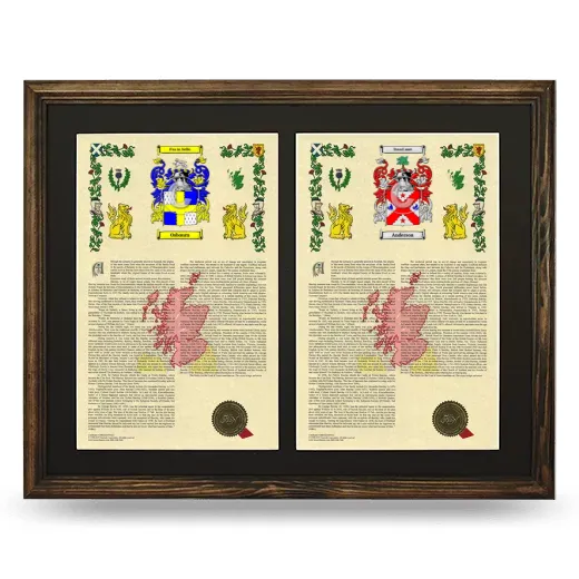 Double Armorial History Framed- Brown