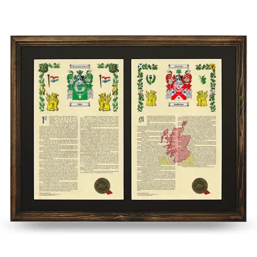 Double Armorial History Framed- Brown