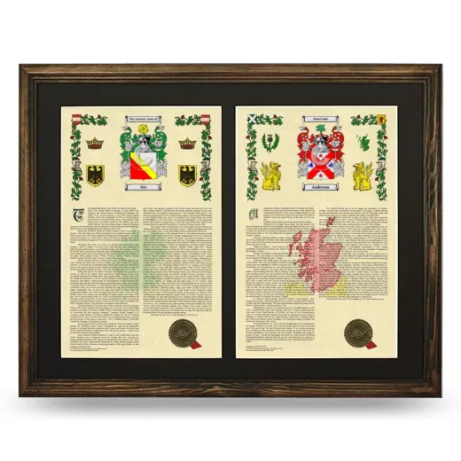 Double Armorial History Framed- Brown