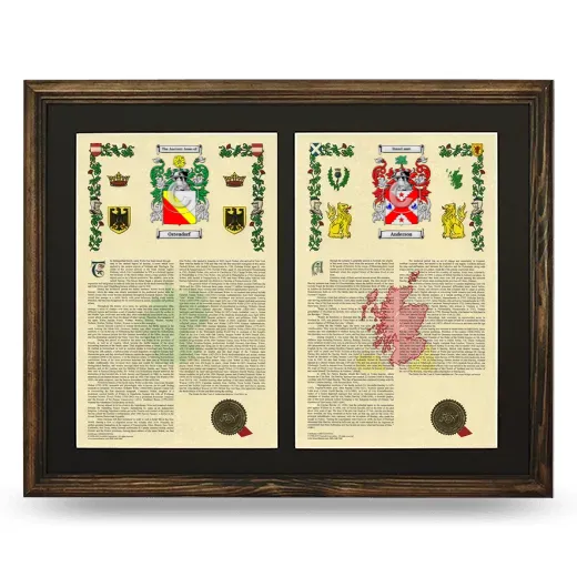 Double Armorial History Framed- Brown