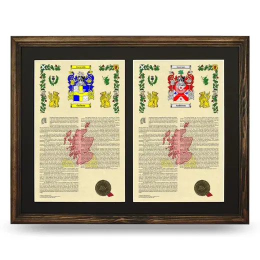 Double Armorial History Framed- Brown