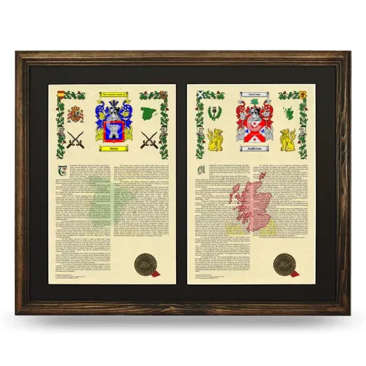 Double Armorial History Framed- Brown
