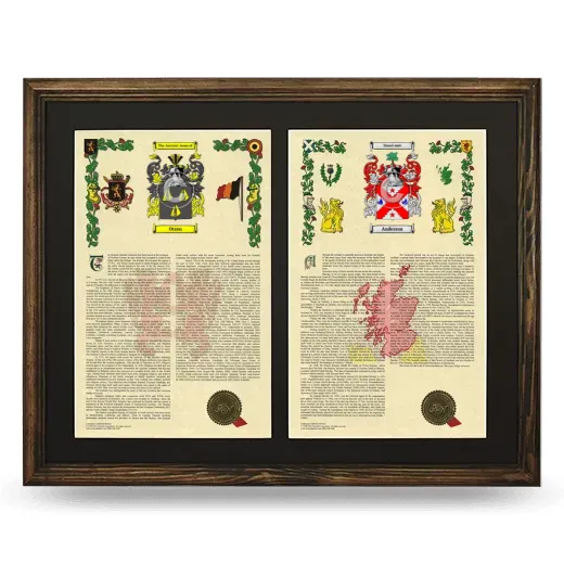 Double Armorial History Framed- Brown