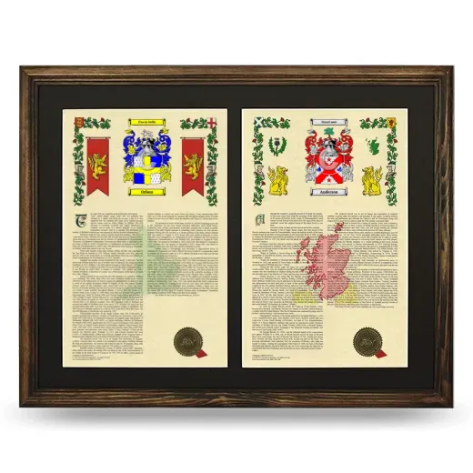 Double Armorial History Framed- Brown