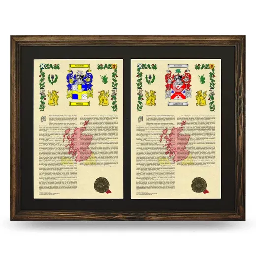 Double Armorial History Framed- Brown