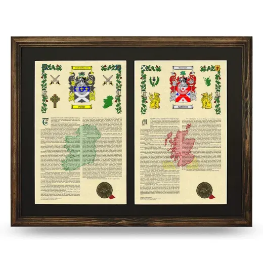 Double Armorial History Framed- Brown