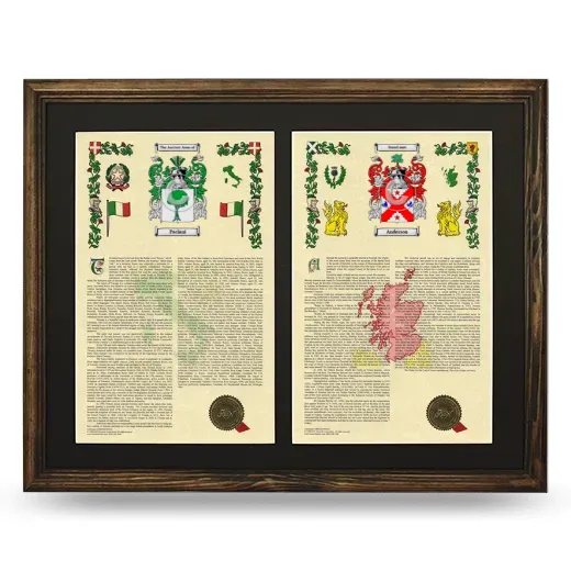Double Armorial History Framed- Brown