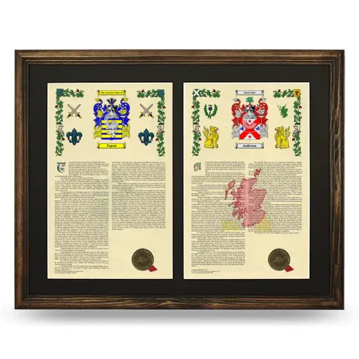 Double Armorial History Framed- Brown