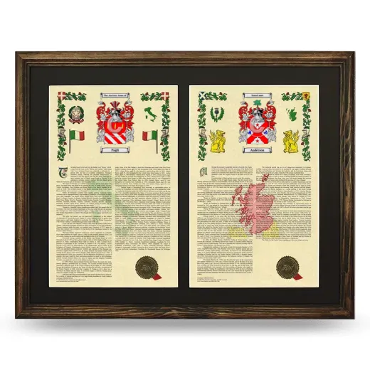 Double Armorial History Framed- Brown