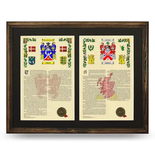 Double Armorial History Framed- Brown