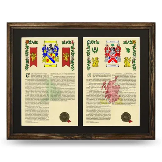 Double Armorial History Framed- Brown