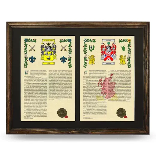 Double Armorial History Framed- Brown