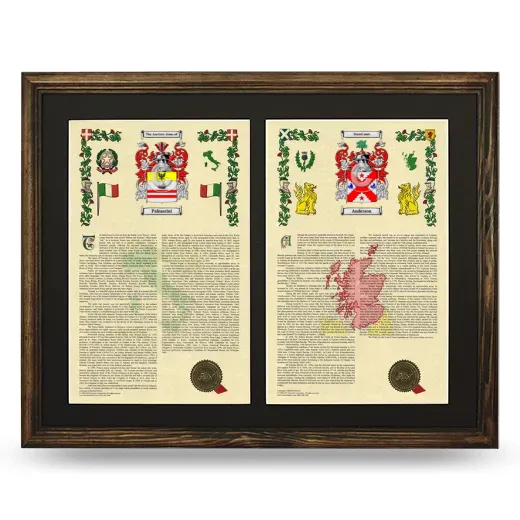 Double Armorial History Framed- Brown