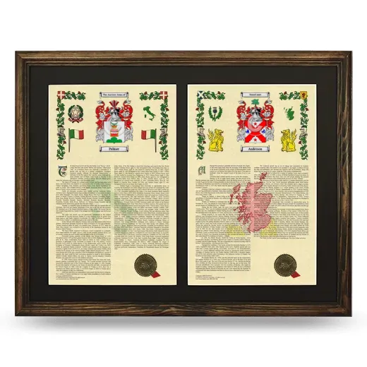 Double Armorial History Framed- Brown