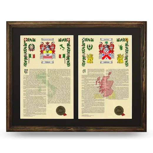 Double Armorial History Framed- Brown