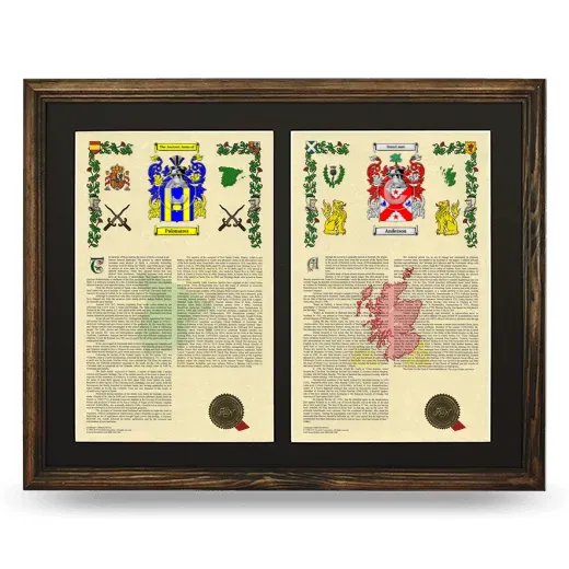 Double Armorial History Framed- Brown