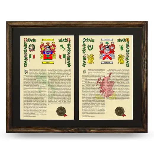 Double Armorial History Framed- Brown